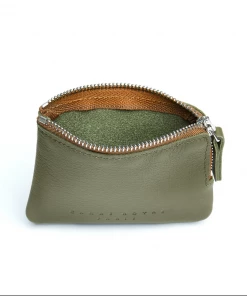 Carre Royal Olive Minimalist Zip Purse Wallets