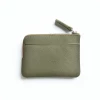 Carre Royal Olive Minimalist Zip Purse Wallets