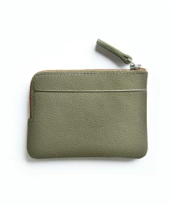 Carre Royal Olive Minimalist Zip Purse Wallets