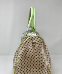 **SALE** VLD Stonewashed White Perforated Satchel