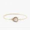Chan Luu Gold Prong Bracelet With Framed Stone