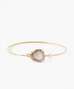 Chan Luu Gold Prong Bracelet With Framed Stone