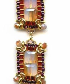 Miguel Ases Marsala Crimson Swarovski Long Drops