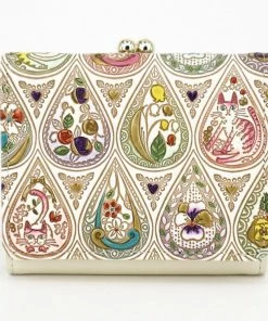 Made In Japan Wallets Flowers And Cats Mix Small Trifold Frame Wallet