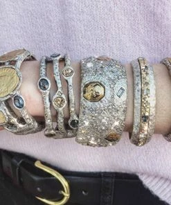 Tat2 Designs Siena Vintage Silver Wide Marcasite Bracelet Jewelry