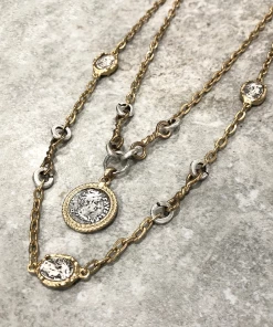 Tat2 Designs Gold Two Tier Twisted Ring Faustina Necklace