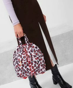 MZ WALLACE Small Metro Convertible Backpack Heart Leopard Bags