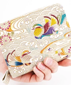 Made In Japan Wallets Mandarin Ducks Zippered Bifold Wallet