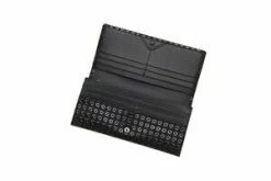 INDEN Est 1548 Deerskin Long Wallet Studs Black X Black