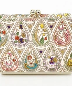 Made In Japan Wallets Flowers And Cats Mix Small Trifold Frame Wallet