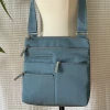 Highway Buzz Bags NICO- Small Nylon Multi-Pocket Bag | Blue Jay X Sage | Adjustable Cross-Body Strap