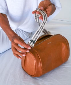 Brontibay Paris Bags Mamamia Vintage Leather Crossbody Camel Orange