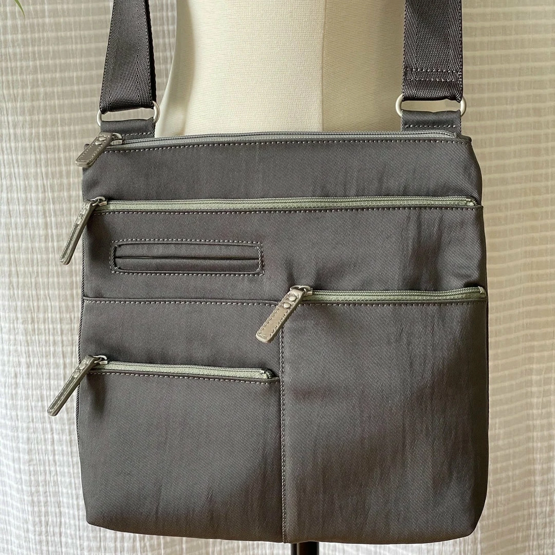 Big Bag NICO - Small Nylon Multi-Pocket Bag | STONE | Adjustable Cross-Body Strap Bags