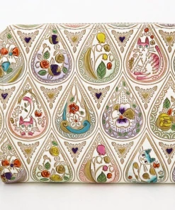 Made In Japan Wallets Red Cat And Flowers Zippered Bifold Wallet