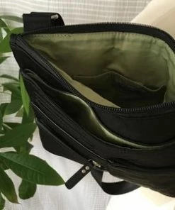 Highway Buzz Bags NICO - Small Nylon Multi-Pocket Bag | BLACK | Adjustable Cross-Body Strap