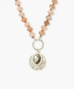 Chan Luu SALE Sunstone And Silver Coin Necklace