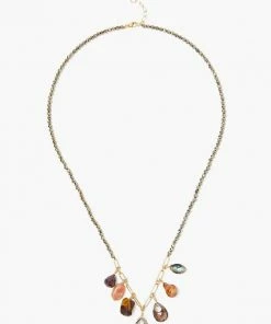 Chan Luu Copper Pearl And Pyrite Mix Necklace