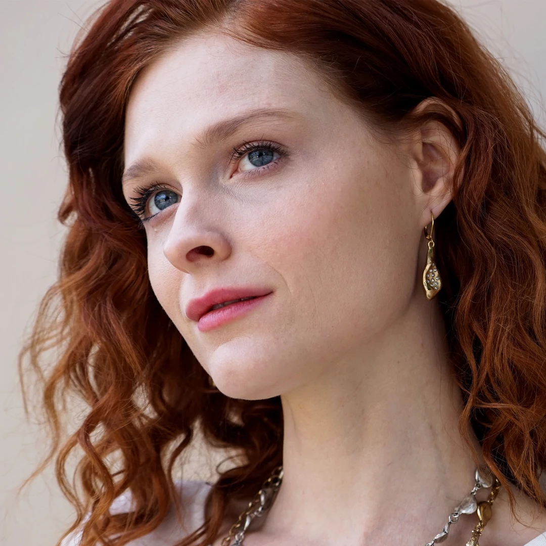 Tat2 Designs Jewelry Gold Teardrop Crystal Impression Earrings