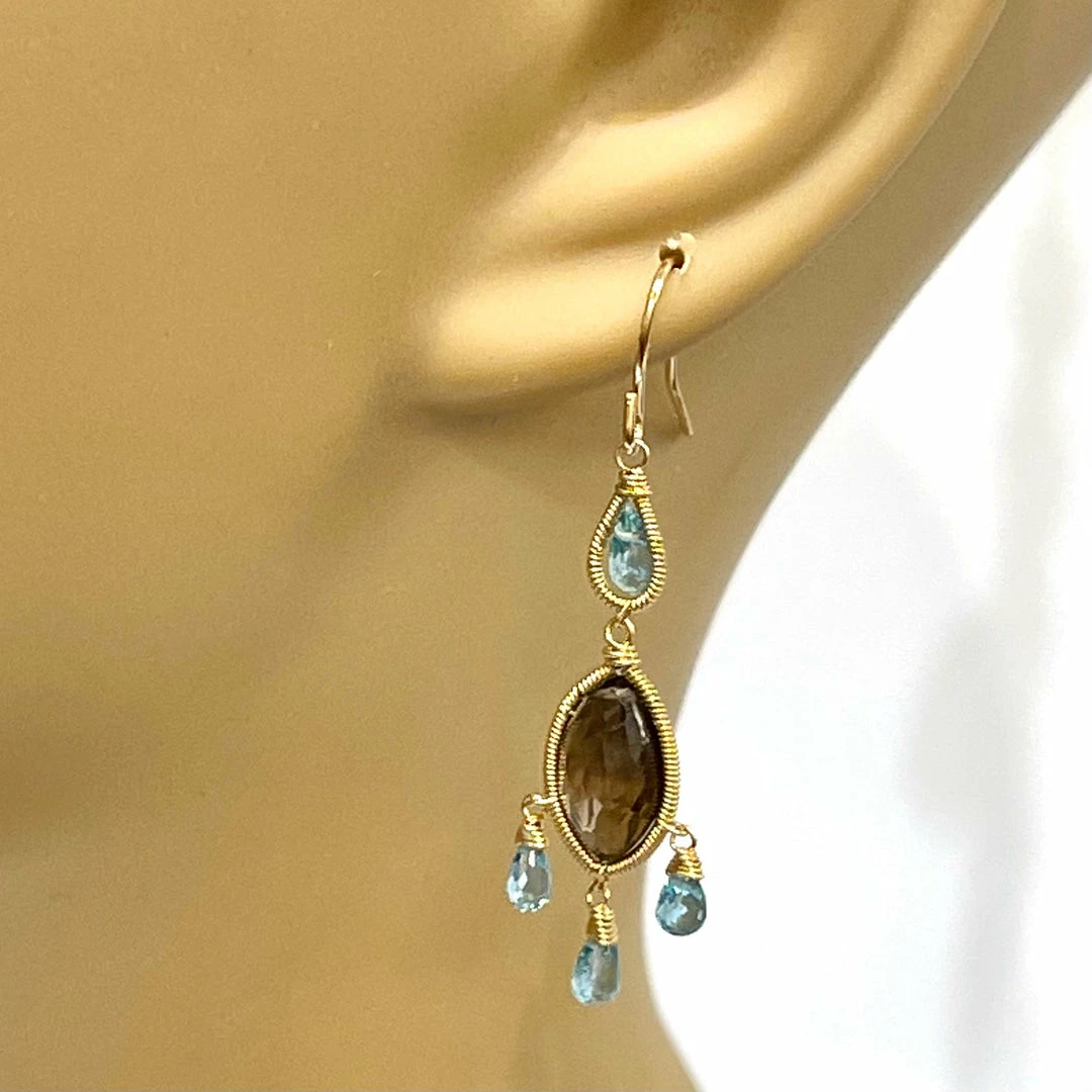 Made In NYC Smoky Topaz And Apatite Chandelier