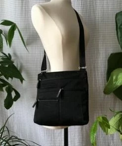 Highway Buzz Bags NICO - Small Nylon Multi-Pocket Bag | BLACK | Adjustable Cross-Body Strap