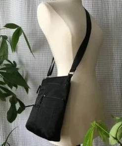 Highway Buzz Bags NICO - Small Nylon Multi-Pocket Bag | BLACK | Adjustable Cross-Body Strap