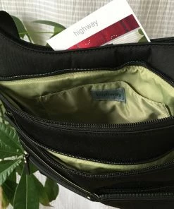 Highway Buzz TEELA- Medium Multi-Pocket Bag | Black | Adjustable Cross-Body Strap Bags