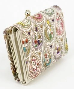 Made In Japan Wallets Flowers And Cats Mix Small Trifold Frame Wallet