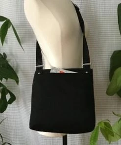 Highway Buzz Bags NICO - Small Nylon Multi-Pocket Bag | BLACK | Adjustable Cross-Body Strap